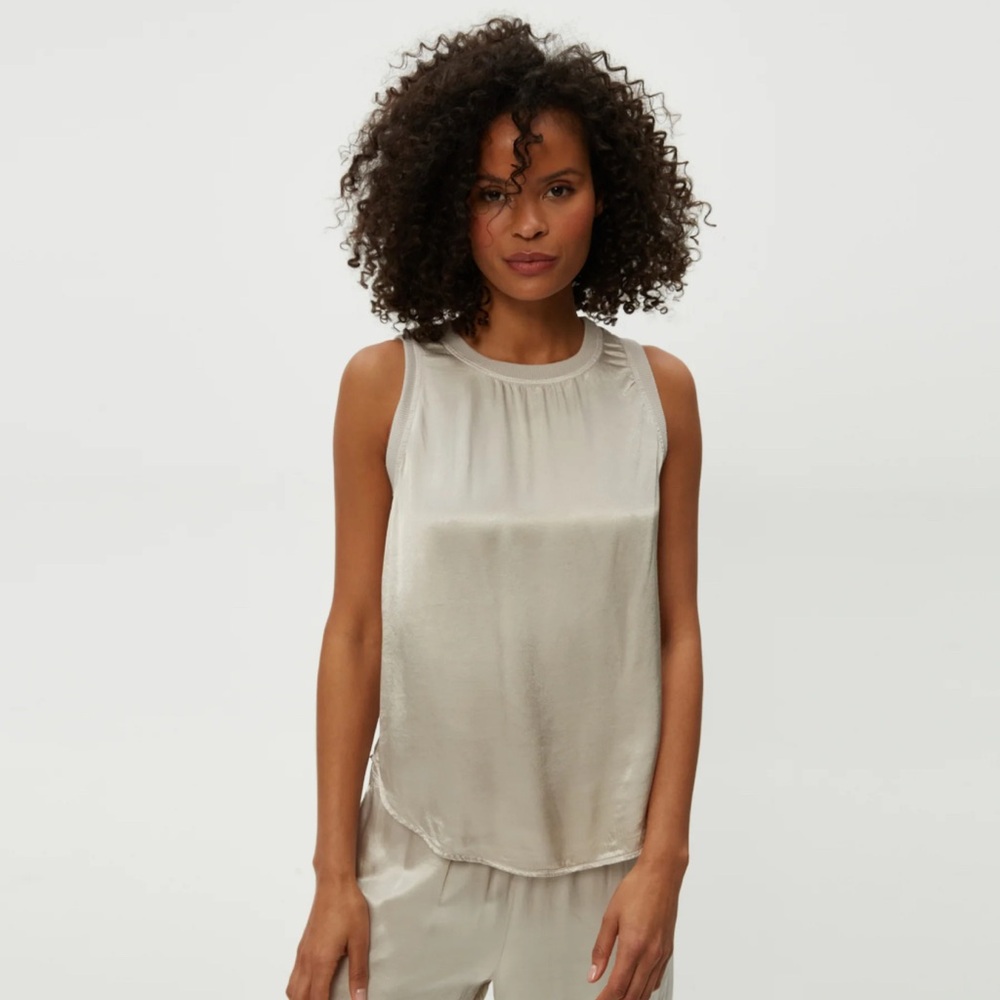 Michael Stars Shay Satin Tank in Tan!